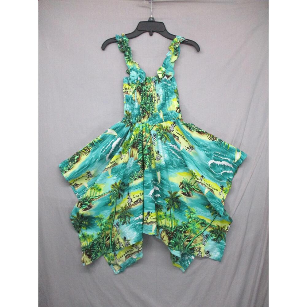 Rima Beachwear Caribbean Print Hank Hem Sundress Womens Size 6-10 YRS - Picture 1 of 11